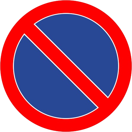 Znak B-35 - ZAKAZ POSTOJU